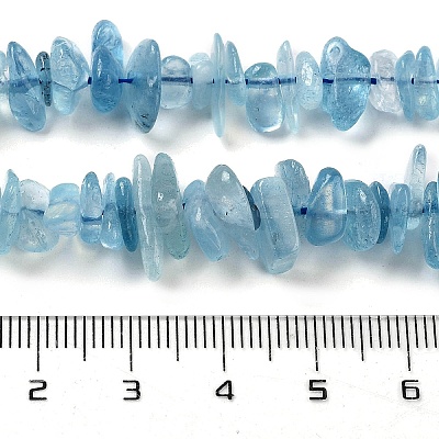 Natural Aquamarine Chip Beads Strands G-E271-96-1