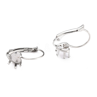 Tarnish Resistant 304 Stainless Steel Leverback Earring Settings STAS-B003-07P-1