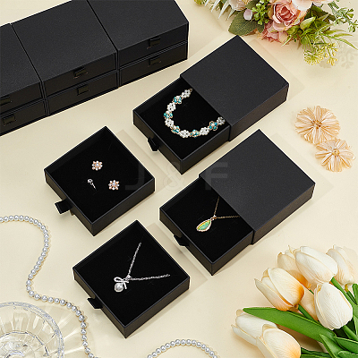 Cardboard Jewelry Set Packing Drawer Boxes CON-WH0115-43B-1
