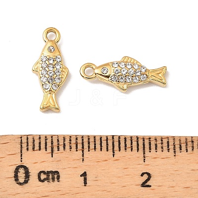 304 Stainless Steel with Crystal Rhinestone Charms STAS-G358-05G-05-1