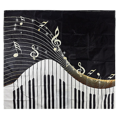 Piano Pattern Linen Tablecloth AJEW-WH0528-69A-1