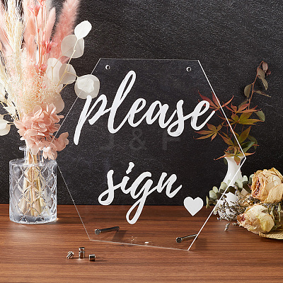 Custom Hexagon Acrylic Plate DIY-WH0240-95-1