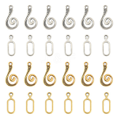 20 Sets 2 Style Alloy Hook and Eye Clasps FIND-YW0007-35-1