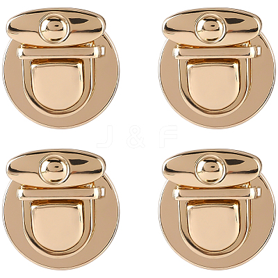 6Pcs Flat Round Alloy Bag Tuck Lock Clasps FIND-CP0003-23G-1