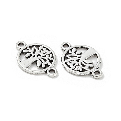 Tibetan Style Alloy Tree of Life Connector Charms TIBE-S324-17AS-1