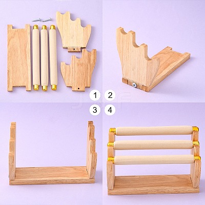 Wood Finger Ring Display Stands NDIS-F003-04B-1