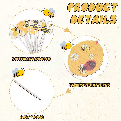 14Pcs Wooden Cake Toppers Decorations DIY-CN0005-56A-1
