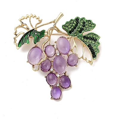 Resin Rhinestone Brooch JEWB-K027-09G-1