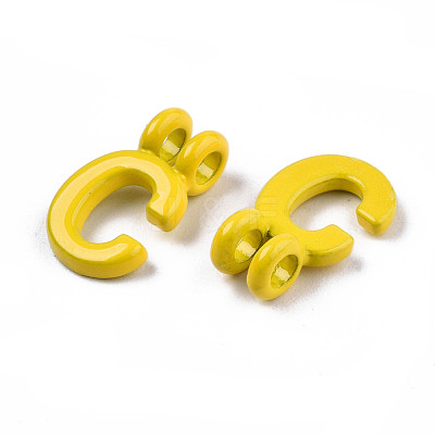 Spray Painted Alloy  2-Loop Link Pendants X-PALLOY-T075-48C-RS-1