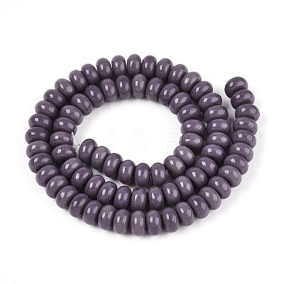Opaque Spray Painted Glass Beads GLAA-ZX008-8mm-18S-1