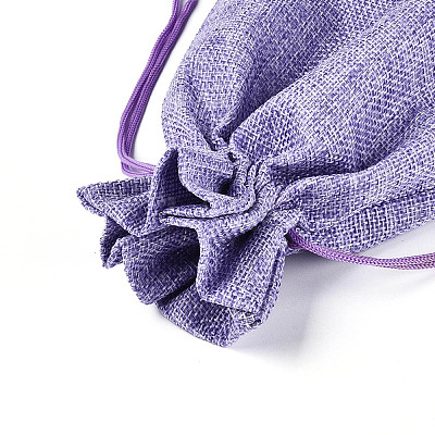 Rectangle Polyester Imitation Burlap Packing Pouches ABAG-N009-01A-02-1