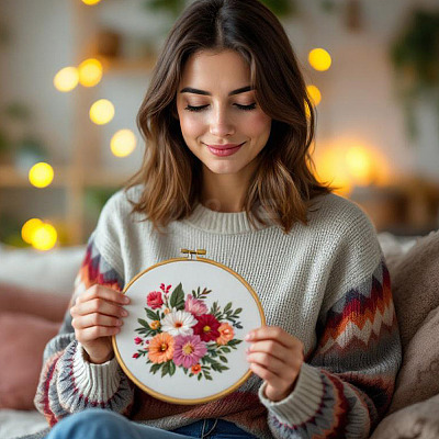 1Pc Plastic Imitation Bamboo Cross Stitch Embroidery Hoops FIND-TADJ0001-02-1