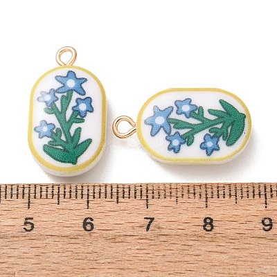 Printed Alloy with Acrylic Pendants AL-CBAE25B-04F-G-1