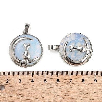 Opalite Flat Round Pendants FIND-A043-11P-1