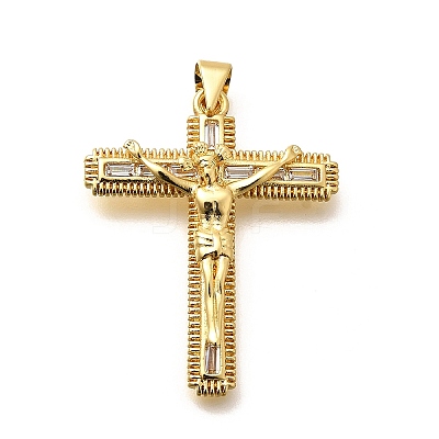 Rack Plating Brass Micro Pave Cubic Zirconia Pendants KK-L226-005G-08-1