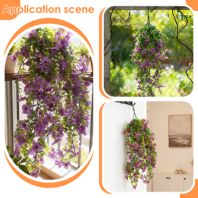 4Pcs Plastic Artificial Violet Vine for Wedding Decoration DIY-WR0005-32F-1