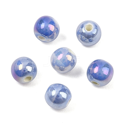 Glazed Porcelain Round Beads X-PORC-S490-8mm-09-1