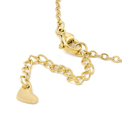 PVD Vacuum Plating 304 Stainless Steel Flat Round Link Anklet with Cable Chains for Women STAS-E001-21G-1
