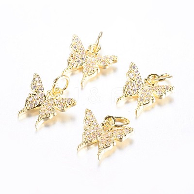 Long-Lasting Plated Brass Micro Pave Cubic Zirconia Charms ZIRC-F069-32G-1