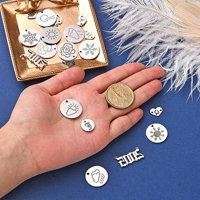 304 Stainless Steel Pendants STAS-CJ0002-15-1