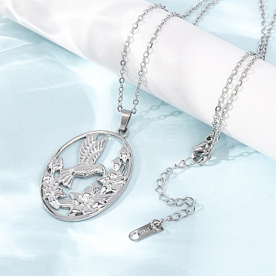 304 Stainless Steel Pendant Cable Chain Necklaces for Men Women NJEW-K308-03C-P-1
