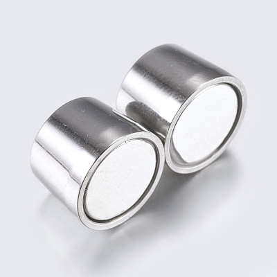 Tarnish Resistant 304 Stainless Steel Magnetic Clasps with Glue-in Ends STAS-F132-03P-1