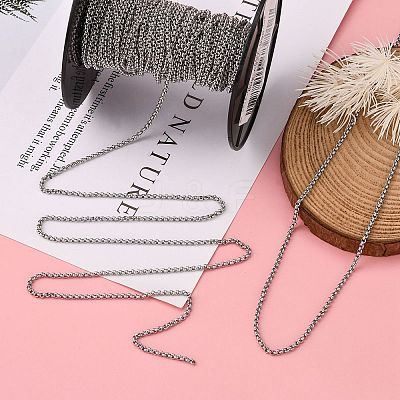 Tarnish Resistant 304 Stainless Steel Rolo Chains CHS-K001-99D-1