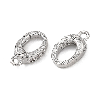 SHEGRACE Brass Micro Pave Clear Cubic Zirconia Spring Gate Rings XGRQ58246-760P-1