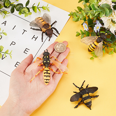 4Pcs 4 Style Plastic Insect Models AJEW-OC0003-86-1