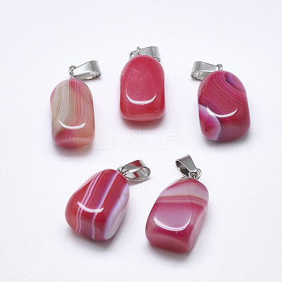 Natural Banded Agate/Striped Agate Pendants G-T122-20A-1