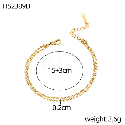 304 Stainless Steel Ball Chain Bracelets STAS-OY012-94G-1
