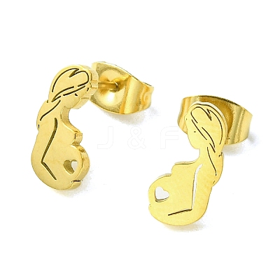 Thanksgiving Day Theme 304 Stainless Steel Stud Earrings EJEW-B041-01G-02-1