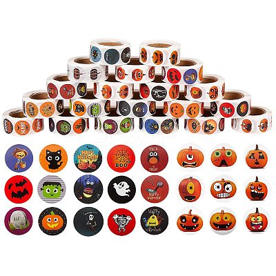 20 Rolls 20 Style Halloween Theme Self Adhesive Paper Stickers DIY-SZ0003-31-1