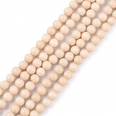 Natural Fossil Beads Strands X-G-E110-4mm-2-1