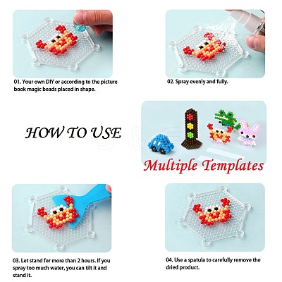 DIY 30 Colors 6000Pcs 4mm PVA Round Water Fuse Beads Kits for Girls DIY-Z007-47-1