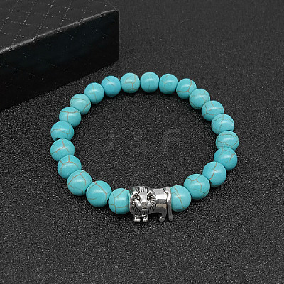 Synthetic Turquoise Stretch Bracelets for Women Men IS4293-8-1