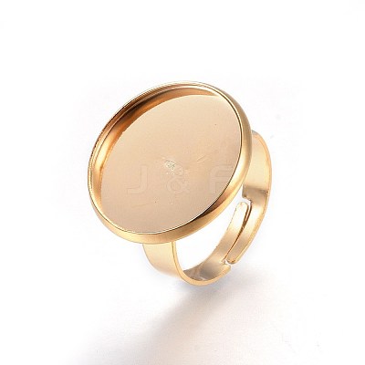 Adjustable 201 Stainless Steel Finger Rings Components X-STAS-G187-01G-18mm-1