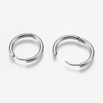 Tarnish Resistant 304 Stainless Steel Huggie Hoop Earring Findings STAS-I097-051A-1