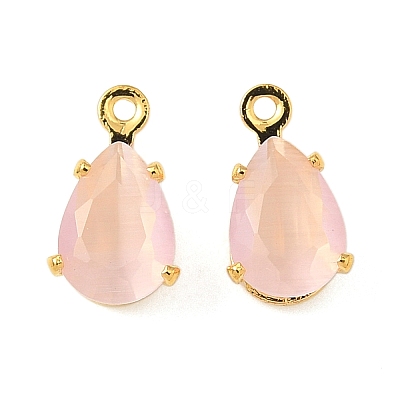 Brass Micro Pave Cubic Zirconia Charms KK-S336-02G-C-1