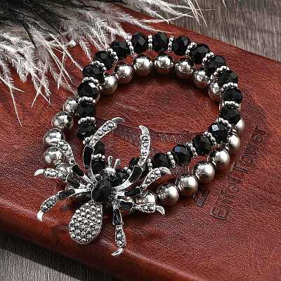 Punk Style Alloy Plastic Charm Bracelets LS-BJEW-K269-01P-1
