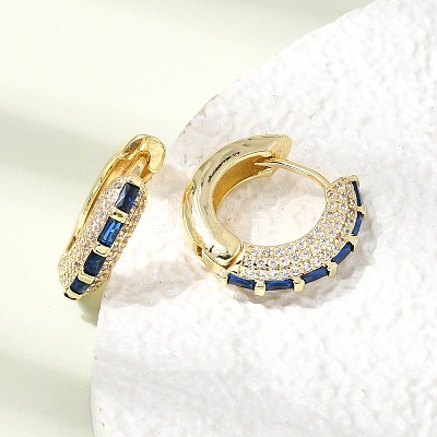 Brass Micro Pave Cubic Zirconia Hoop Earrings KK-CBA8324-22G-1