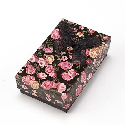 Flower Pattern Cardboard Jewelry Packaging Box CBOX-L007-003A-1