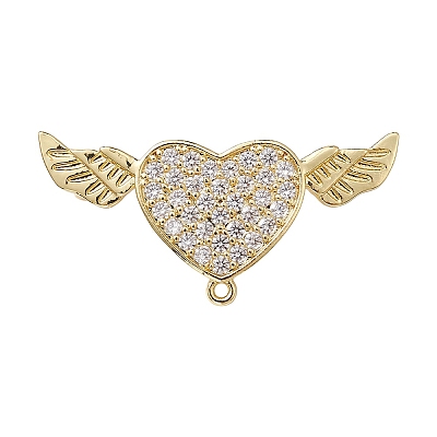 Brass Micro Pave Clear Cubic Zirconia Brooch Findings JEWB-YW0001-02G-1