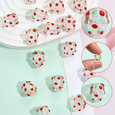 20Pcs Handmade Foil Lampwork Bumpy Beads FOIL-SZ0001-01-1