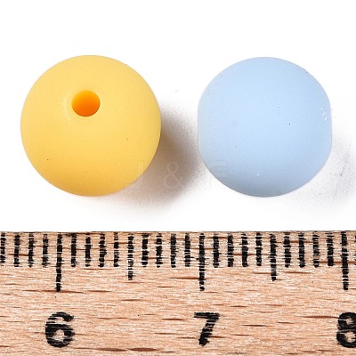 Rubberized Style Imitated Silicone Acrylic Beads MACR-T048-01C-11-1