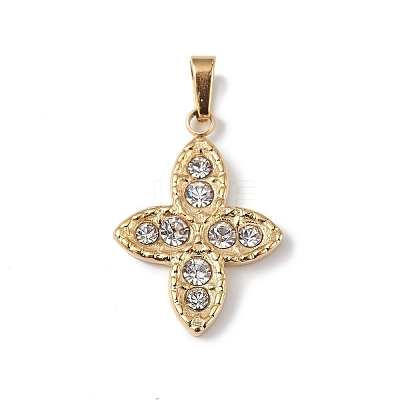 Ion Plating(IP) 304 Stainless Steel with Crystal Rhinestone Pendants STAS-G307-01G-1