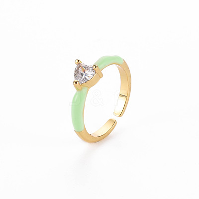 Brass Enamel Cuff Rings RJEW-T016-31H-NF-1