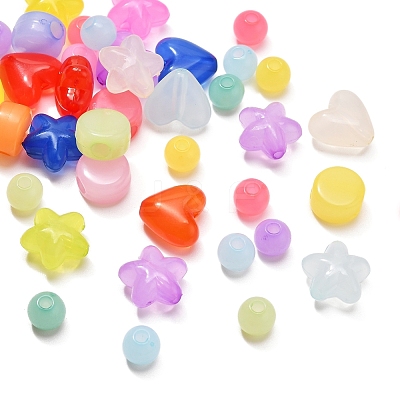 4 Style Transparent Acrylic Beads MACR-YW0001-62-1