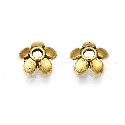 Tibetan Style Alloy Bead Caps TIBEB-S039-017AG-RS-1
