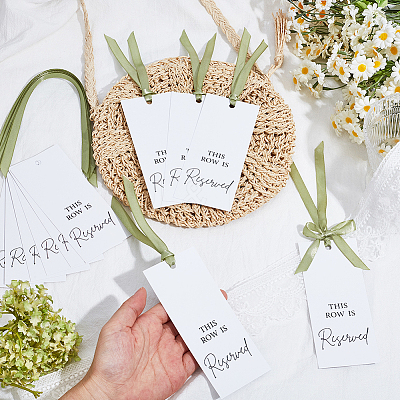 24Pcs 2 Sets Paper Seat Reserved Sign Hanging AJEW-CN0006-21B-1